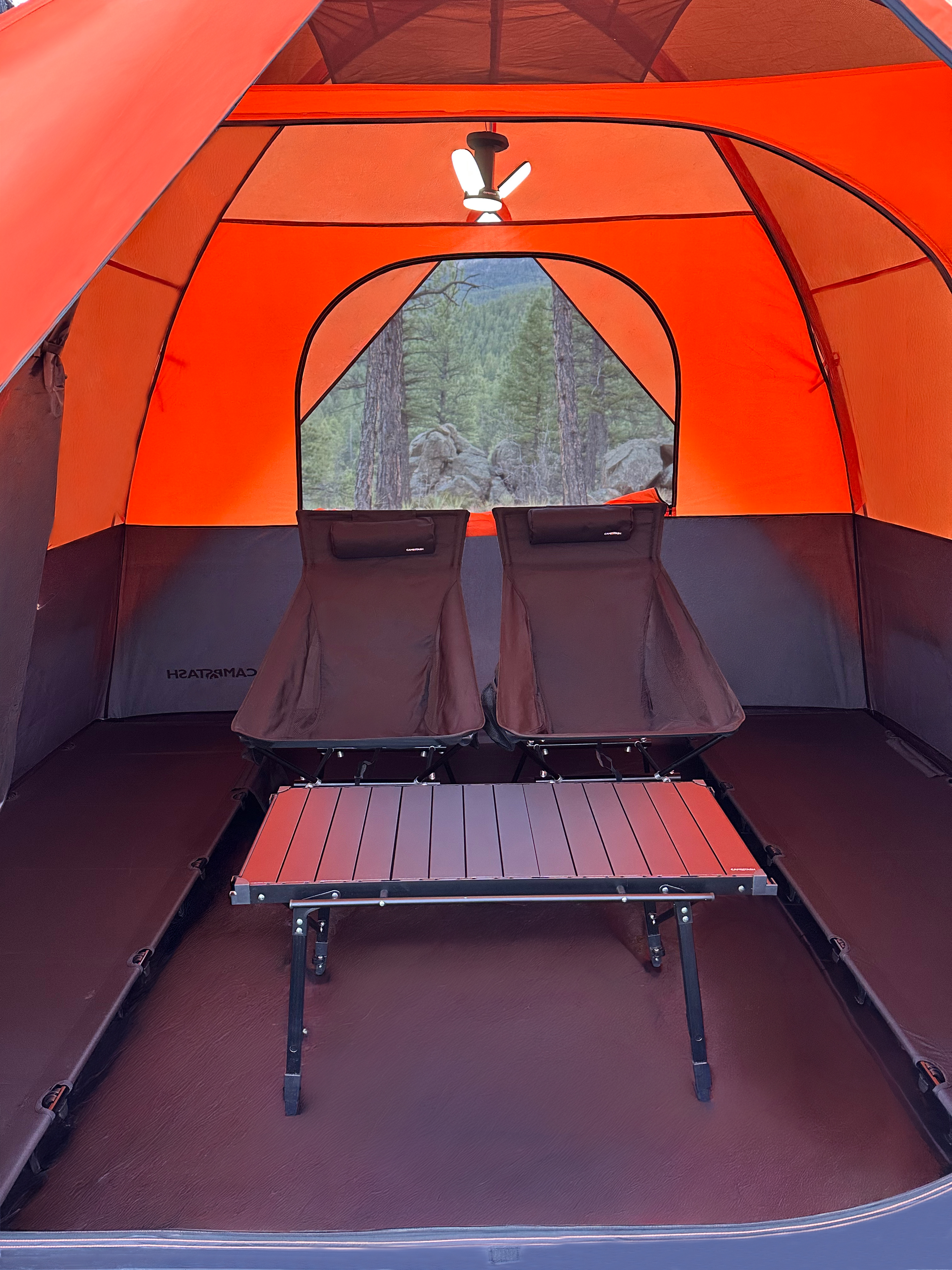 Interior setup with two chairs and table