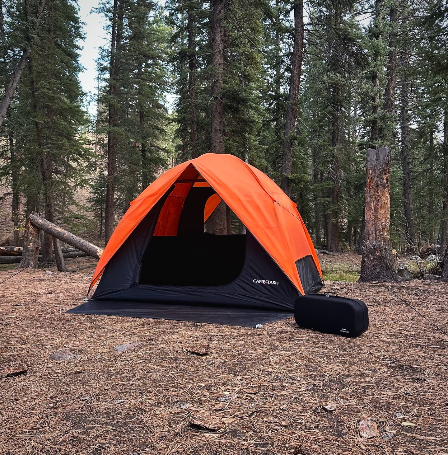 Campstash Tent with its molded hard case